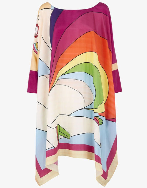 Beige & Black Silk Crepe Kaftan pretty Kaftan online
