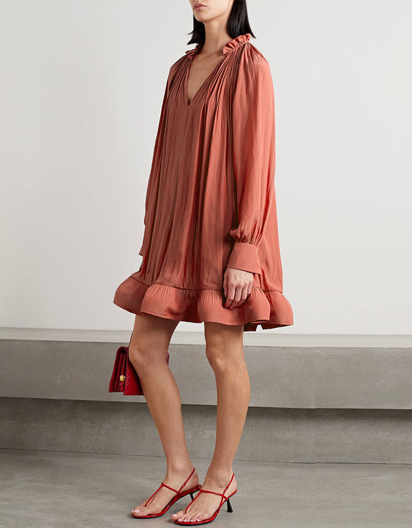 Rust Roman Crush Gown Front View