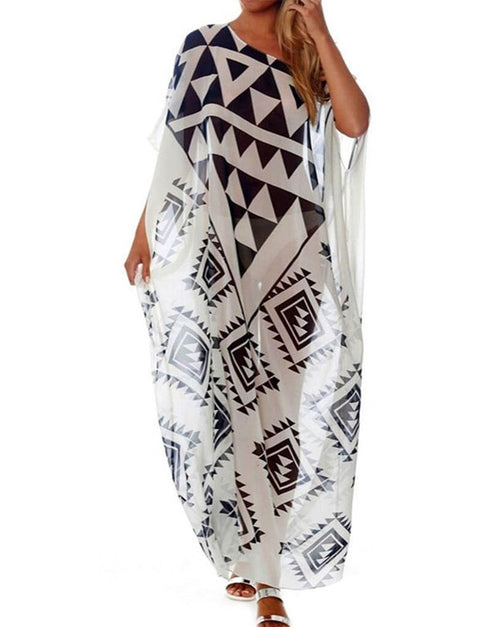 Black And White Fancy Georgette Kaftan