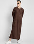 Brown Thobes Cotton Blend Plain Solid Work
