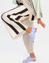 Beige Fancy Soft Satin Silk Kaftan Co-Ord Set Closure View