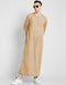 Beige Thobes Cotton Blend Plain Solid Work