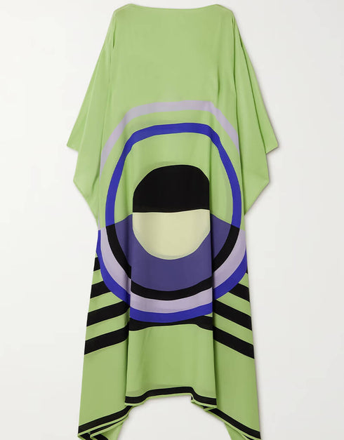 Light Green Silk Crepe Kaftan designer kaftan