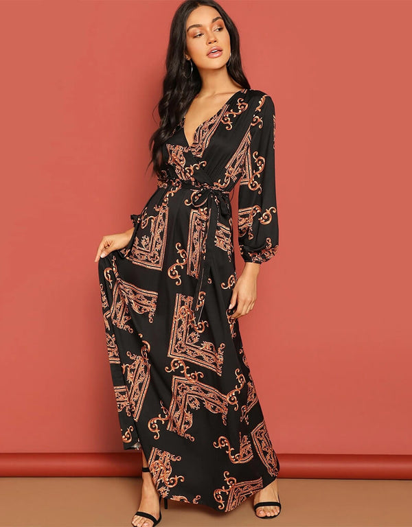 Red Latest Printed Maxi Dress