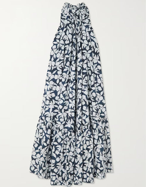 Tuna Blue Heavy Designer Digital Printed Maxi Dress multi color kaftan