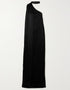 black viscose silk trendy designer party wear maxi dress dress digital printed work jsdc-7030-black Side View