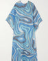 Sky Blue Lewish Cotton Kaftan Back View