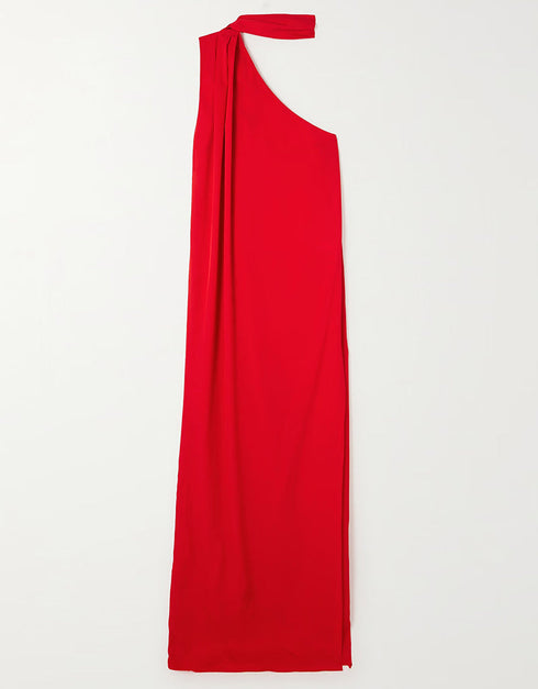 red viscose silk trendy designer party wear maxi dress dress digital printed work jsdc-7030-red Back View