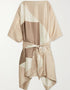 Beige & White Soft Satin Silk Kaftan womens kaftan