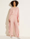 oyster pink korean bsy trendy designer party wear jumpsuit + belt dress digital printed work jsdc-7028 Front View