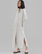 Designer Party Wear Maxi Dress White Heavy Organza Silk Maxi Dress Front View