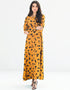 Faded Orange Latest Printed Maxi Dress