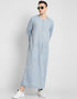 Blue Thobes Cotton Blend Plain Solid Work