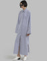 Designer Party Wear Maxi Dress Blue Rayon Blend Maxi Dress Front View