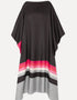 Black Soft Satin Silk Kaftan Closure View