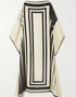 Beige Soft Satin Silk Kaftan Back View