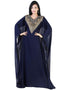 Modern Blue Georgette Hand Zari Embroidery Farasha