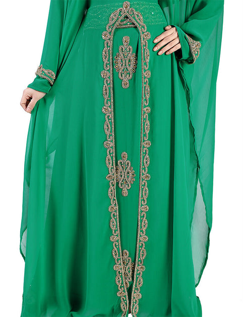 Stylist Green Colored Georgette Heavy Farasha