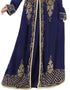 Muslim Blue Georgette Hand Zari Embroidery Kaftan
