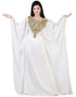 Dubai White Georgette Moti Embroidery Farasha