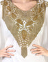 Dubai White Georgette Moti Embroidery Farasha