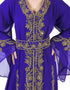 Muslim Blue Georgette Pearl Embroidery Kaftan