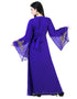 Muslim Blue Georgette Pearl Embroidery Kaftan