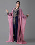 Dubai Navy Blue and Pink Georgette Hand Zari Embroidery Bridal Kaftan
