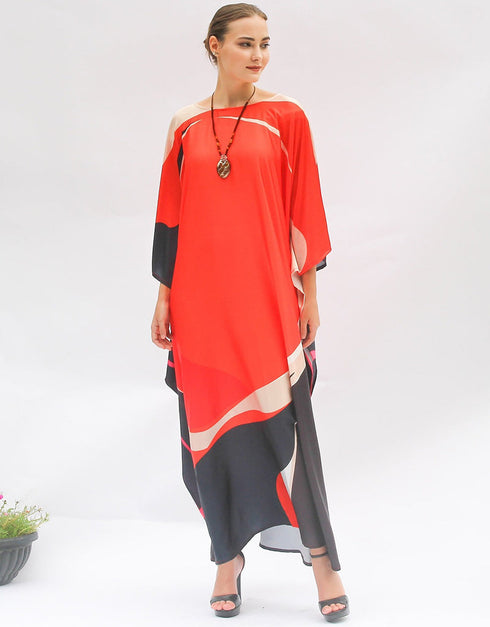 Red Free From Chest With Length 56 Inch Closure View