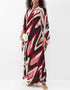 Designer Party Wear Maxi Dress Red French Moss Maxi Dress Close-up View