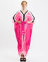 Pink Soft Silk Crepe Maxi Dress Closure View