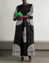Black & White Poly Rayon Cotton Kaftan Back View
