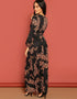 Red Latest Printed Maxi Dress Closure View