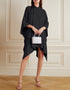 Designer Party Wear Readymade One Piece Black Korean Nida Pant Suit Close-up View