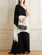 Designer Party Wear Readymade Maxi Dress Black Fluid Crepe Silk Suit Front View