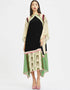 Black And Beige Latest Soft Silk Crepe Kaftan Closure View