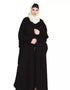 Trendy Front open and cuff with self button butterfly Kaftan In The Shade of Black