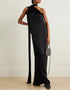 black viscose silk trendy designer party wear maxi dress dress digital printed work jsdc-7030-black Front View