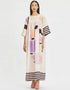 Beige Poly Rayon Cotton Kaftan
