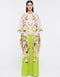 Beige & Green Premium Crepe Kaftan