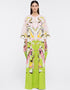 Beige & Green Premium Crepe Kaftan
