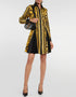 Designer Party Wear Readymade One Piece Gold Fluid Crepe Silk Suit Front View