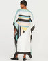 White Latest Soft Silk Crepe Kaftan Closure View