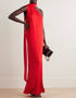 red viscose silk trendy designer party wear maxi dress dress digital printed work jsdc-7030-red Front View