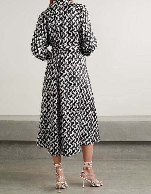 Hit Grey Latest Printed Maxi Dress Closure View