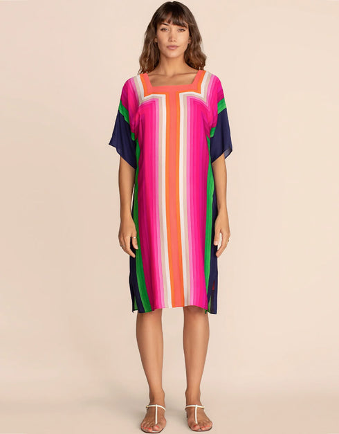 Multi Silk Crepe Kaftan Closure View