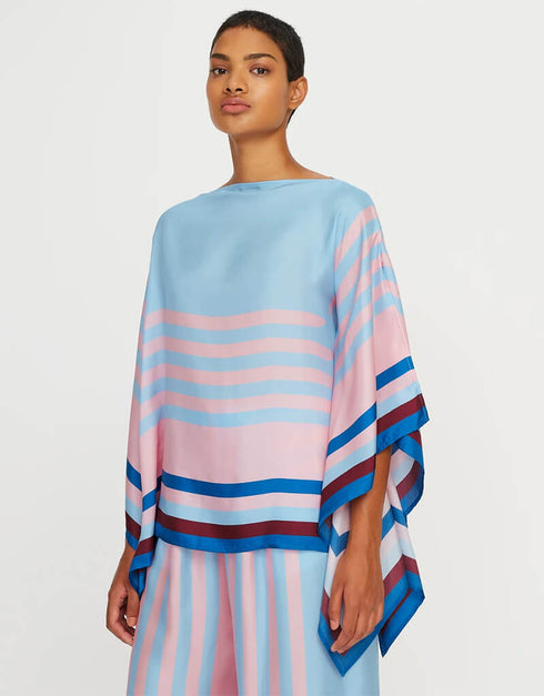 Blue Fancy Soft Satin Silk Kaftan Co-Ord Set Closure View