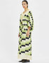 Multi Fancy Soft Silk Crepe Kaftan Co-Ord Set Closure View