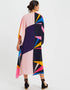 Multi Latest Soft Silk Crepe Kaftan Closure View