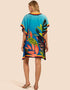 Sky Blue Silk Crepe Kaftan Back View